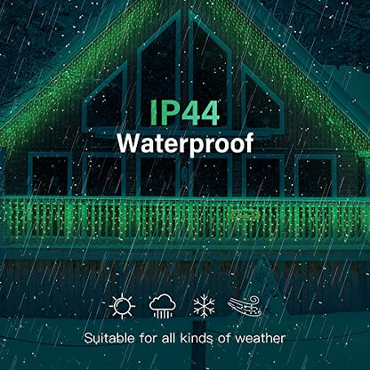 300LED Icicle Lights for Outside,Green Curtain Lights - color: Green