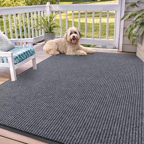OLANLY Front Door Mat 71x47, Waterproof Heavy-Duty Indoor Outdoor Doormat - color: Grey, size: 71" X 47"