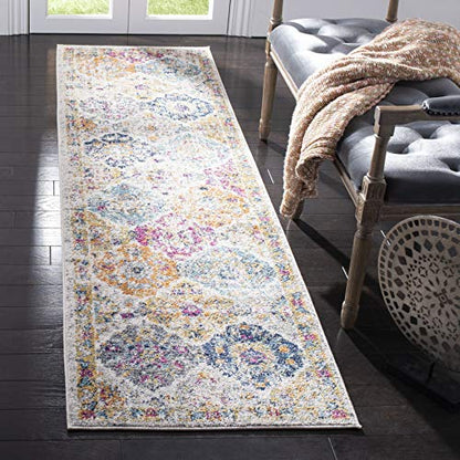 SAFAVIEH Madison Runner Rug 2'3"x10', Transitional Cream & Multi MAD611B