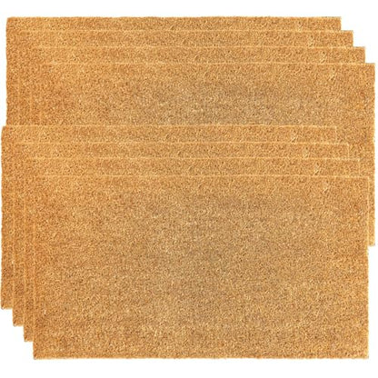 KANKUN Coco Coir Door Mat with Heavy Duty Backing, Welcome Doormat (17" x 30"), Doormat Entrance (Plain - 8Pack) - color: Plain - 8pack