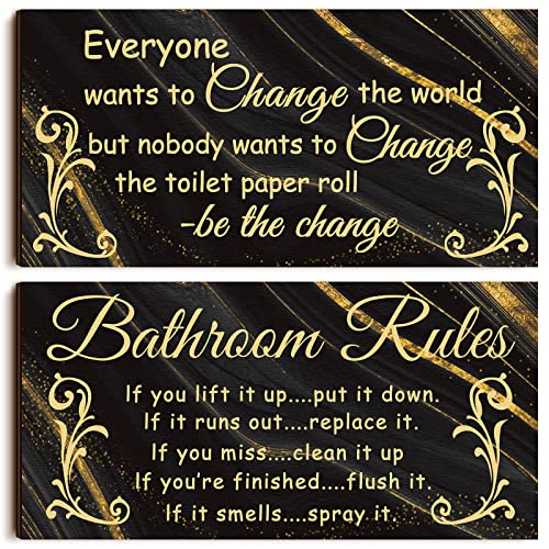 Jetec 2 Pcs Funny Bathroom Signs Wall Decor Farmhouse,Cool Style - style: Cool Style