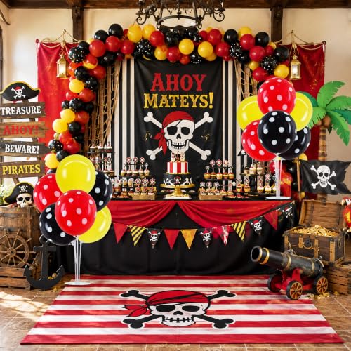 TONIFUL 4 Set Black Red Yellow Polka Balloon Stand Centerpieces for Table - color: Black Red Yellow Polka