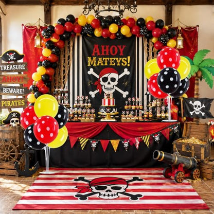 TONIFUL 4 Set Black Red Yellow Polka Balloon Stand Centerpieces for Table - color: Black Red Yellow Polka