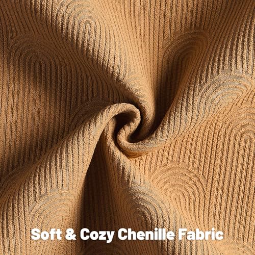 FUTEI Pack of 2 Chenille Throw Pillow Covers 18x18 Inch,Bronze - color: Bronze, size: 18" x 18" (Pack of 2)