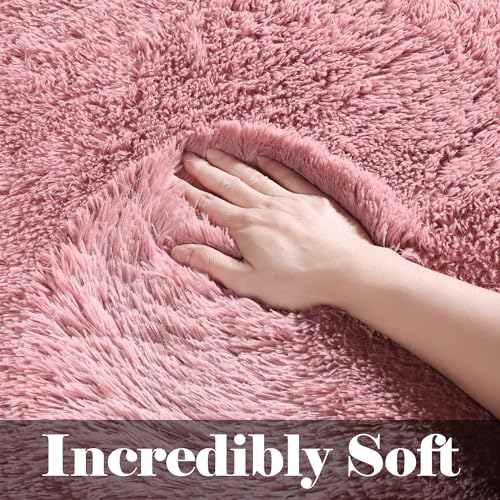 Blush Runner Rugs for Bedroom Living Room, Fluffy 2x6 Hallway Soft Area Rug - color: Blush, size: 2' x 6' (Runner)