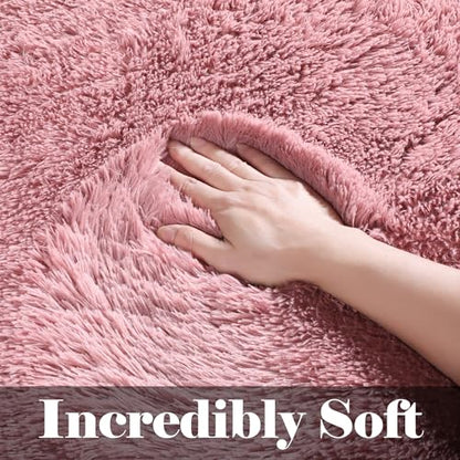 Blush Runner Rugs for Bedroom Living Room, Fluffy 2x6 Hallway Soft Area Rug - color: Blush, size: 2' x 6' (Runner)