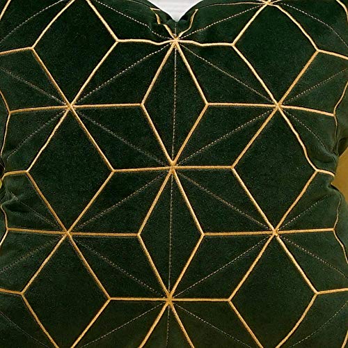 Avigers Throw Pillow Cover 18 x 18 Inch, Green Gold, Velvet, Hidden Zipper - color: Green,gold, size: 18" x 18" (Pack of 1)
