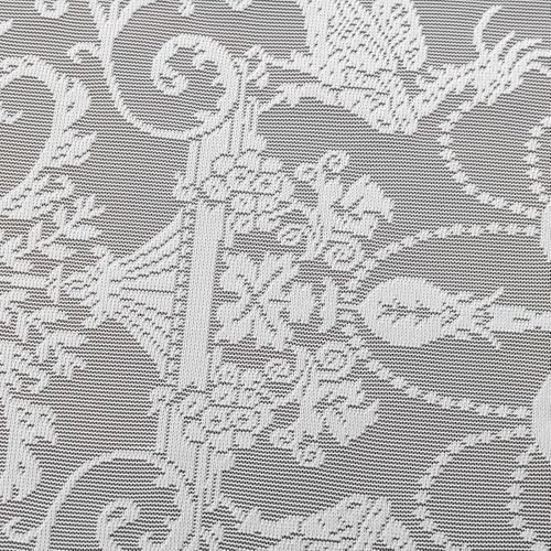 TUDECO White Lace Curtains 63 Inch Length, Ruffle Edges, 59 x 63, 2 Panels - color: White, size: 59"W x 63"L (Pack of 2)