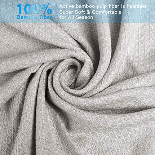 AmyHomie Cooling Blanket 59"x79", 100% Rayon Derived from Bamboo - color: Light Gray, size: 59" x 79"
