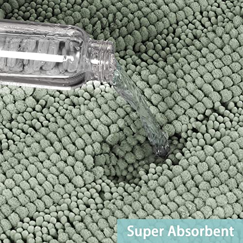 Turquoize Small Bathroom Rug 17x24, Soft Absorbent Chenille Bath Rug, Sage - color: Sage, size: 17" x 24"