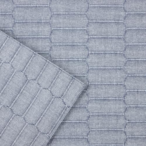Martha Stewart Honeycomb Modern Farmhouse Reversible Table Runner, Blue, 15"x72" - color: Blue