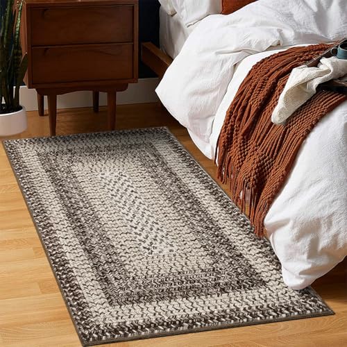 RUGSREAL Entryway Rug 2x3 Small Bedroom Washable Rus with Rubber Backing - color: Mocha, size: 2' x 3' (Rectangular)