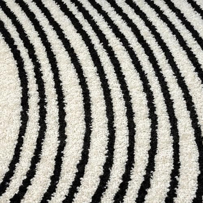 Abani Cream and Black Swirl Area Rug | 5" x 8" Beige Carpet with Wave Pattern | Modern Rug for Living Room, Bedroom and Office | Nuevo Collection - color: Cream, size: 5'3" x 7'6" (Rectangular)