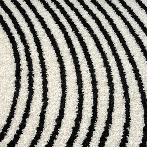 Abani Cream and Black Swirl Area Rug | 6" x 9" Beige Carpet with Wave Pattern | Modern Rug for Living Room, Bedroom and Office | Nuevo Collection - color: Cream, size: 6' x 9' (Rectangular)