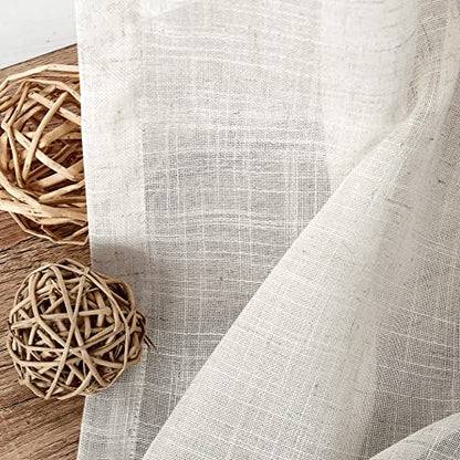 Vision Home Natural Pinch Pleated Sheer Curtains 40Wx108L 2 Panels - color: Natural, size: 40"W x 108"L (Pack of 2)