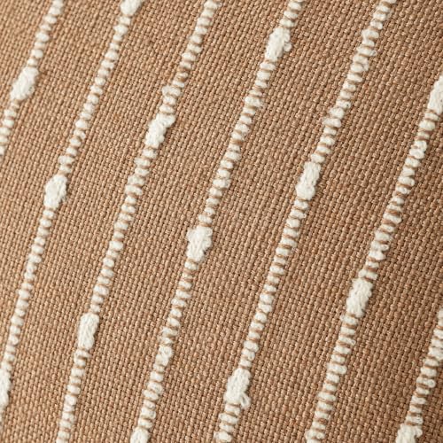 Foindtower Boho Striped Boucle Lumbar Throw Pillow Cover 12x20 Rust Tobacco - color: Tobacco, size: 20" x 12" (Pack of 2)