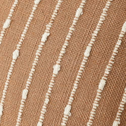 Foindtower Boho Striped Boucle Lumbar Throw Pillow Cover 12x20 Rust Tobacco - color: Tobacco, size: 20" x 12" (Pack of 2)