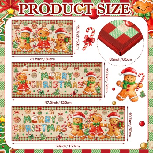 Fourluoo 3 Pcs Christmas Gingerbread Man Kitchen Rug Set - color: Vibrant Colors
