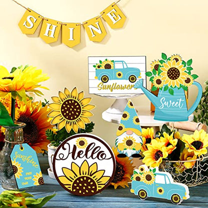 Jetec 12 Pcs Sunflower Tiered Tray Decor - style: Sunflower