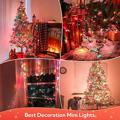 Multicolor Christmas Mini Lights, 23FT 100 Count Green Wire - color: Multicolor