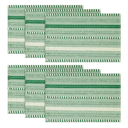 Artoid Mode Emerald Woven Braided Stripe Placemats Set of 6-12x18 Inch - color: Emerald, size: 12" x 18", 6 Pcs