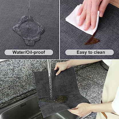 Homaxy PU Faux Leather Placemats for Dining Table, Set of 6, Dark Grey - color: Dark Grey