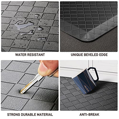 HappyTrends Kitchen Floor Mat - 4/5 Inch Thick Anti-Fatigue Kitchen Rug - color: Black, size: 36"L x 22"W x 0.8"Th