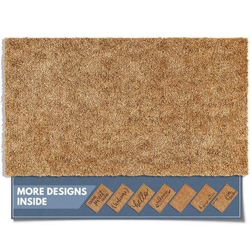 Barnyard Designs Front Door Welcome Mat (Blank, 30x17) | Printed Polyester Outdoor Rug with Non-Slip Backing; Farmhouse Doormat for Patio, Garage, or Entrance; Fits Outside Entryway - color: Plain Brown, size: 30 x 17 inches