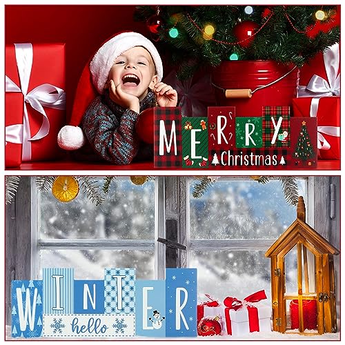 Hello Winter and Merry Christmas Wooden Sign Office Home Decor - style: Santa Claus