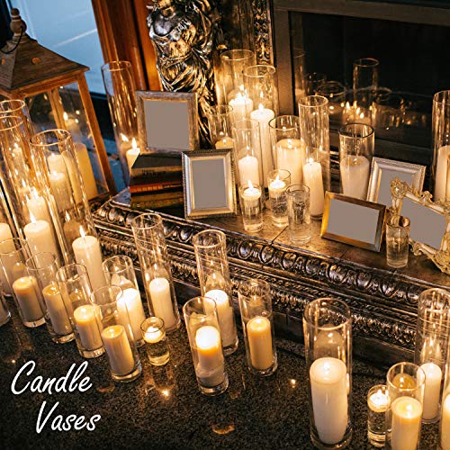 CYS EXCEL Cylinder Clear Glass Vase (H:20" D:6") | Multiple Size Choices Glass Flower Vase Centerpieces | Hurricane Floating Candle Holder Vase - size: H-20" D-6"