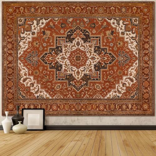 Aipon Vintage Floral Tapestry Wall Hanging Hippie Indian Bohemian Mandala Tapestry Aesthetic Retro Carpet Brown Small Tapestries for Mural Bedroom Living Room Dorm Decor 60 x 44 Inch - color: Eight Angles, size: 60"L x 44"W