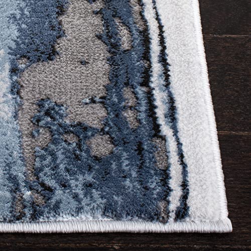 SAFAVIEH Craft Collection Runner Rug - 2'3" x 6', Blue & Grey, Modern Abstract Design, Non-Shedding & Easy Care, Ideal for High Traffic Areas in Living Room, Bedroom (CFT819M) - color: Blue/Grey, size: 2'3" x 6' (Runner)