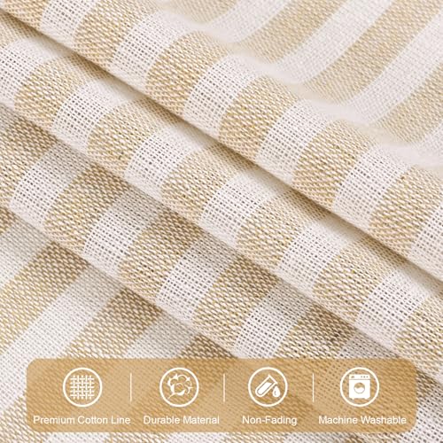 ASPMIZ Farmhouse Valances for Windows, Beige+Khaki, 52x18 Inches, 1 Panel - color: Khaki&khaki, size: 52"W x 18"L (Pack of 1)