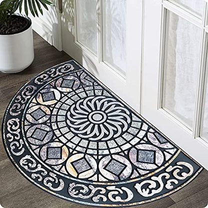ubdyo Outdoor Rug for Patio, Door Mat Outside Entrance - Grey, 23" x 36" - color: XL Gray Round