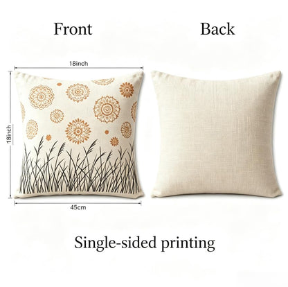 Boho Floral Reed Throw Pillow Covers Set of 2, 18x18 Inch - color: A20018, size: 18" x 18" (Pack of 2)