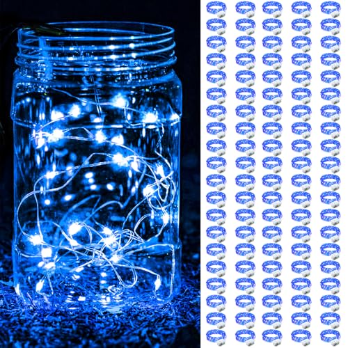 ZGWJ 100 Pack Blue Fairy Lights, Mini String Lights - color: Blue, size: 100P