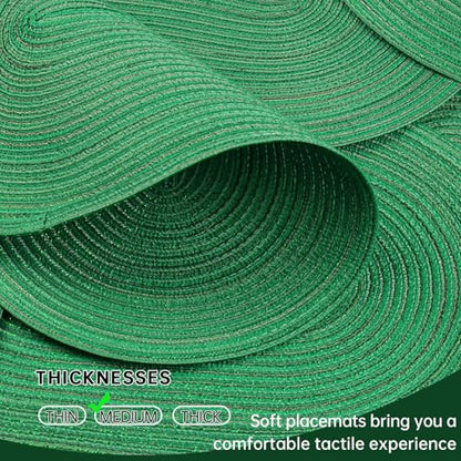 Placemats Set of 4, Woven Oval Braided Dining Table Mats(Green Shine) - color: Green Shine, size: 4 pcs