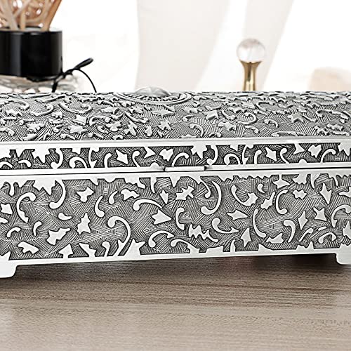 Hipiwe Vintage Metal Jewelry Box Treasure Chest Case Ring Holder, Medium - size: Medium
