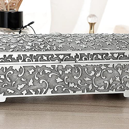 Hipiwe Vintage Metal Jewelry Box Treasure Chest Case Ring Holder, Medium - size: Medium