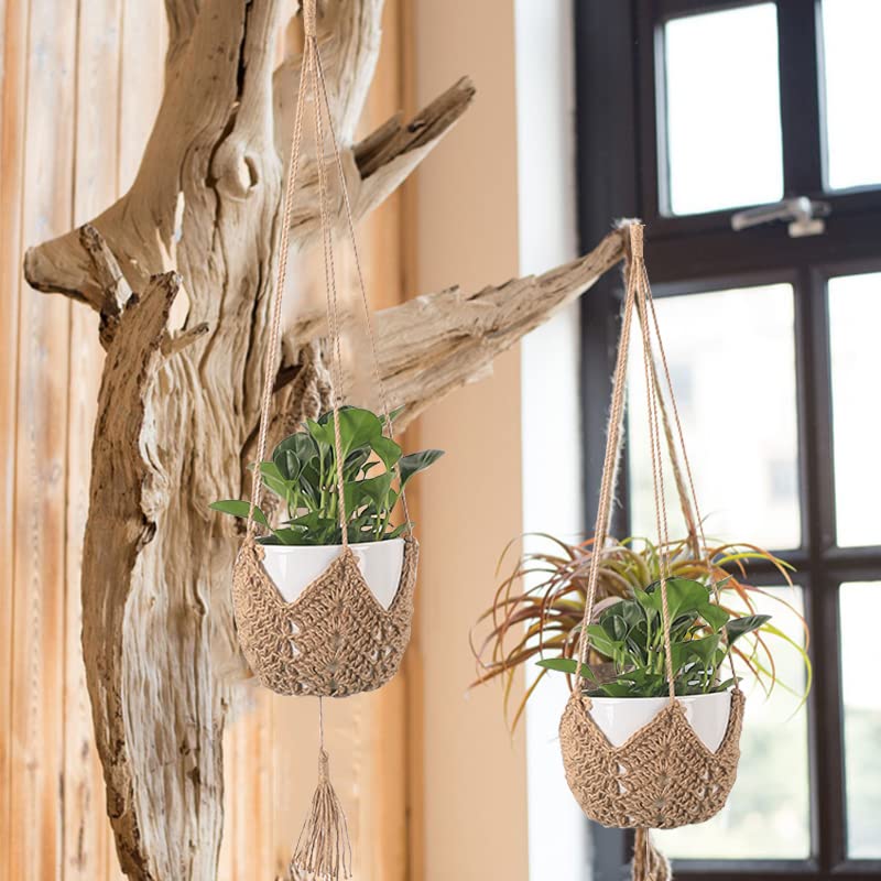 BetterJonny 3 Packs Macrame Plant Hanger, 40" Hanging Planter Flower Pots Holder Stand Gardening Weaving Flowerpot Net Pocket Hemp Rope Hanging for Indoor Outdoor Home Decor Plant Flower Pots