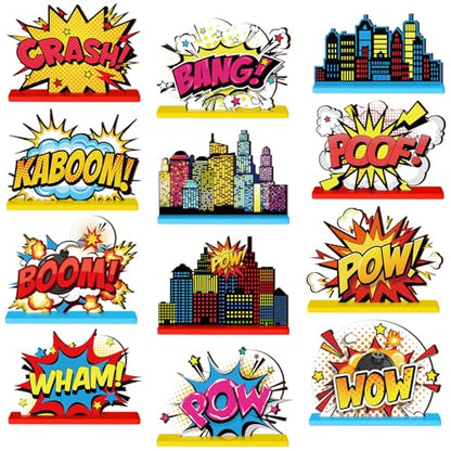 Marsui 12 Pcs Hero Themed Party Decoration - style: Hero