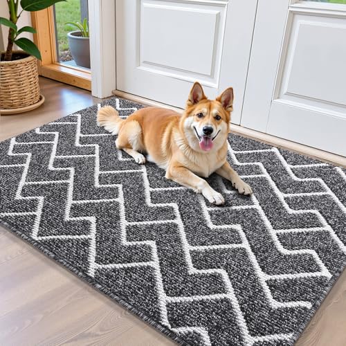 OLANLY Front Door Mat 40x32, Low-Profile Easy Clean Doormat, Black - color: Black, size: 40" X 32"