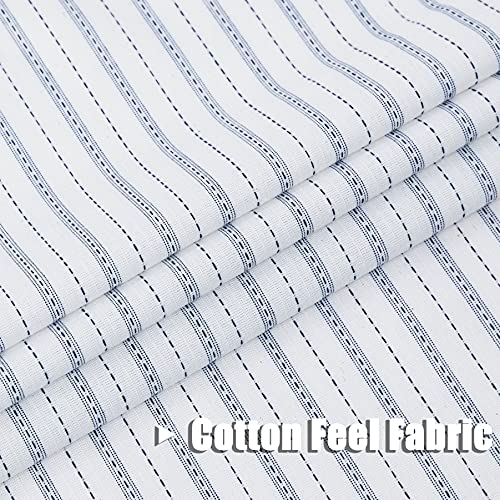 SXZJTEX Boho Rustic Striped Sheer Tiers Curtains Pinstripe 27x24 Inch - color: Blue, size: 27"W x 24"L (Pack of 2)