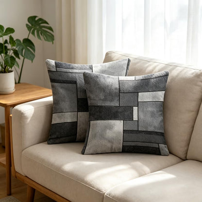 18x18 Inch Modern Grey Geometric Throw Pillow Covers Set of 2 - color: A20013, size: 18" x 18" (Pack of 2)