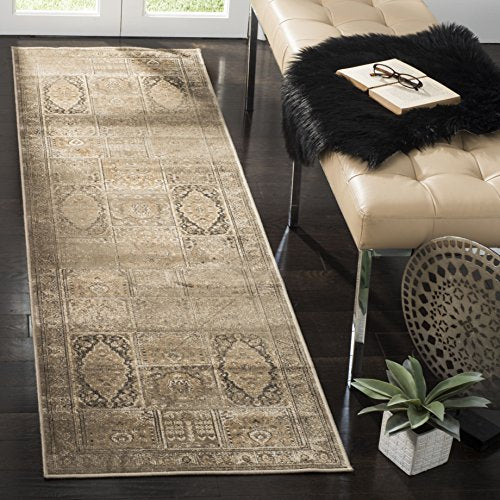 SAFAVIEH Vintage Collection Runner Rug - 2'2" x 6', Mouse, Oriental Distressed Viscose Design, Ideal for High Traffic Areas in Living Room, Bedroom (VTG127-3110)