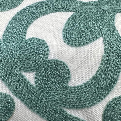 Alysheer Boho Embroidered Lumbar Throw Pillow Cover 12"x 20", 1pc Aqua Blue - color: Aqua Blue, size: 20" x 12" (Pack of 1)