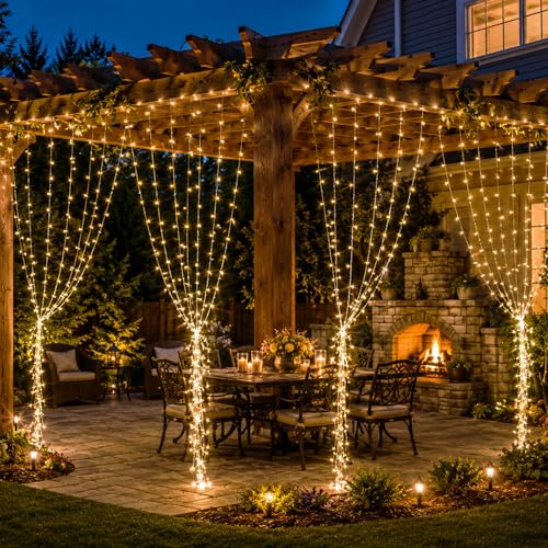 Afirst Led Curtain Lights for Bedroom, 2 Packs Curtain Fairy Lights Plug in