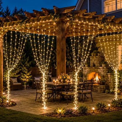 Afirst Led Curtain Lights for Bedroom, 2 Packs Curtain Fairy Lights Plug in