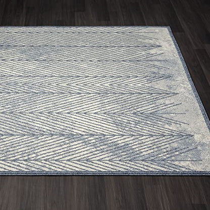 LUXE WEAVERS Blue 6x9 Geometric Area Rug - color: Blue, size: 6' x 9' (Rectangular)