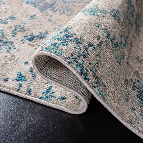 SAFAVIEH Madison Square Rug 8', Modern Blue & Beige MAD440M - color: Blue/Beige, size: 8' x 8' (Square)